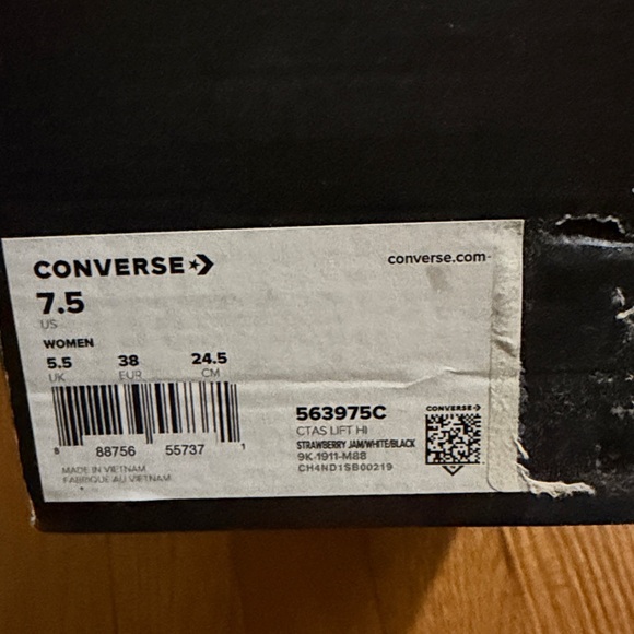 Converse Red and Pink Floral High-Tops - Picture 2 of 5